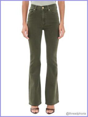 Boot Cut Jeans High Rise Stretch Denim 5-Pocket